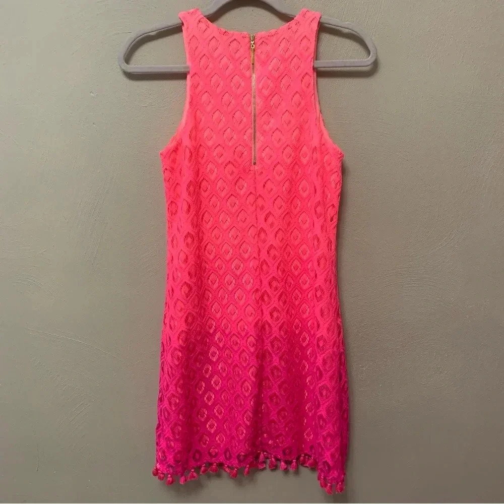 Lilly Pulitzer Marquette Shift Dress in Dragonfruit Island Time Lace Ombre XS - Picture 5 of 11